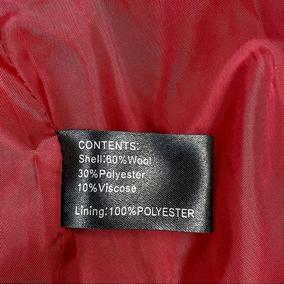 Gallery Collection GC Red Classic Wool Double Breasted Peacoat Vtg Button Front - Picture 11 of 16